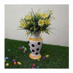 Dot Print Ceramic Flower Pot