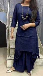 Blue Kurti with Dhoti