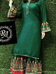 Green Kurti Sharara Set