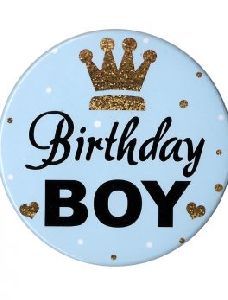 HIPPITY HOP BIRTHDAY BOY METAL BADGE 3 INCH PACK OF 1 FOR BIRTHDAY PARTY