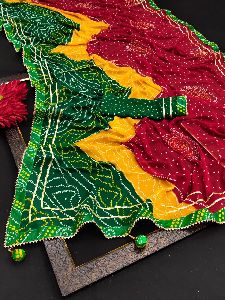 printed bandhani sarees