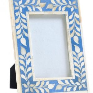 MOTHER OF PEARL AND RESIN BONE INLAY PHOTO FRAME