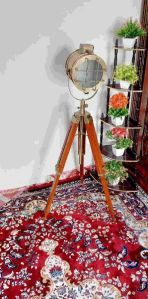 Antique Theater Marine Three Fold Wooden Tripod Stand