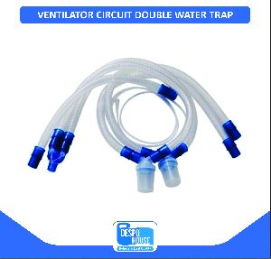 Ventilator circuit with Double Water Trap