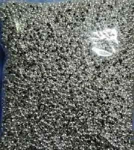 6mm Bighole Round Silver Metalized Plastic Beads