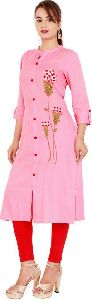 NIT-416 Women Pink Rayon Kurta