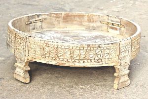 Indian Antique Wooden Chakki Table