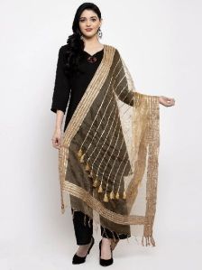 Fawn Organza Dupatta