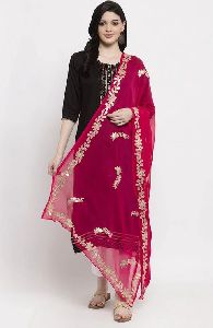 Magenta Gotta Patti Chiffon Dupatta