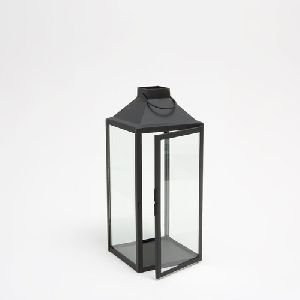 Black Glass Metal Lantern