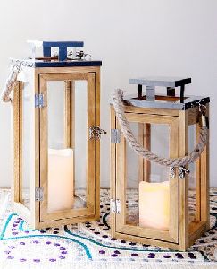 Hanging Wooden Lantern