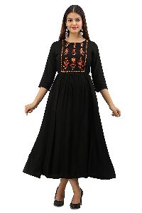 Black Surajmukhi Anarkali Kurtis