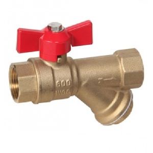 Brass Ball Valve Cum Strainer