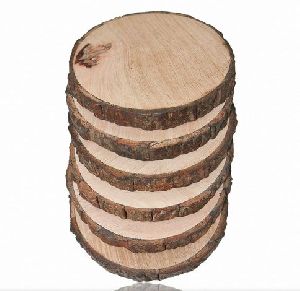 10 Pieces Unfinished Wood Coasters, 4 Inch Round Acacia Wooden Coasters  for