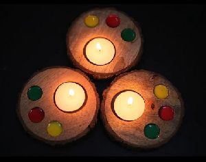Wooden Tea Light Pack of 4 Coasters