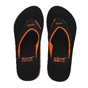 Black Orange Ladies Black Slippers