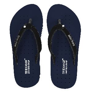 Navy Blue Flat Ladies Slippers
