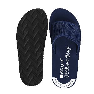Navy Blue Velcro Adjustable Mens Slippers