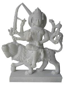 Carved Marble Durga Statue
