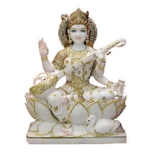 White Marble Saraswati Statue