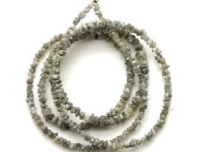 Natural Grey Rough Diamond Beads Necklace