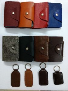 Leather Key Rings & Card Case