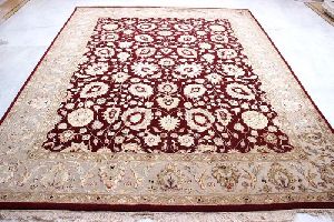 Hand Knotted Wool Silk Carpet