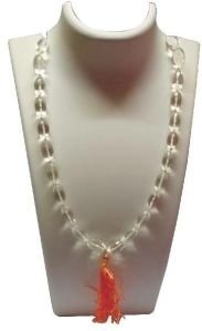 S9092-27 Oval Shape Banalinga Sphatik Mala 18mm