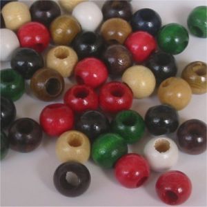 colored wooden beads