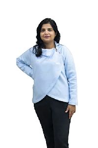 LOMOOFY Womens Winter Fleece TOP BLUE