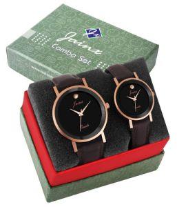 Copper Dial Analog Couple Watch