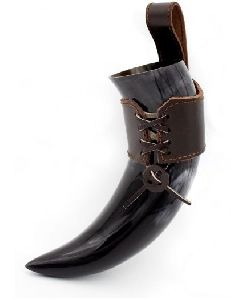 Drinking Horn with Leather Strap