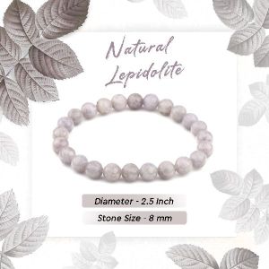 Certified Lepidolite Gemstone Bracelet