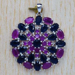 Wholesale silver gemstone pendant jewelry