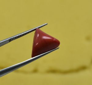 loose triangle red coral GEMSTONE