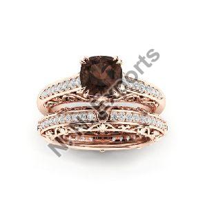 925 Sterling Silver Smoky Quartz And Zircon Rings