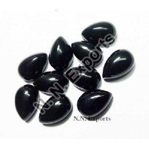 Black Onyx Pear Cabochon Gemstone