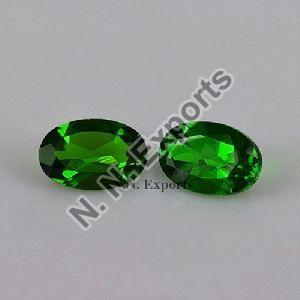 Chrome Diopside Faceted Oval Gemstone
