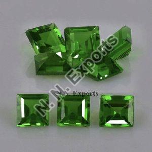 Chrome Diopside Faceted Square Gemstone