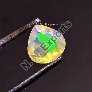 Ethiopian Opal Faceted Heart Gemstone