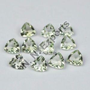 Green Amethyst Faceted Trillion Gemstones