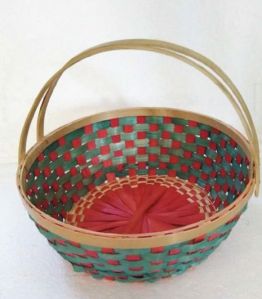 10 Inch Colored Circular Bamboo Basket