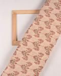 Beige Floral Digital Print Wool Silk Fabric