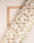 Floral Embroidered Sequins Work Art Raw Silk Fabric