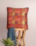 Hand Crafted Ajrak Mashru Silk Cushion Cover