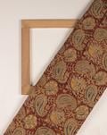 Paisley Kalamkari Hand Block Loom Textured Cotton Fabric