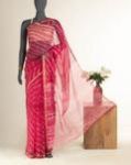 Tie and Dye Hand Block Kota Doria Saree With Blouse