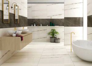 Glaciar Bianco Glossy Vitrified Floor Tiles