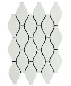 Lantern Glossy White Mosaic Tiles