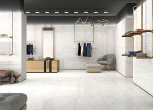 Lux White Glossy Vitrified Floor Tiles